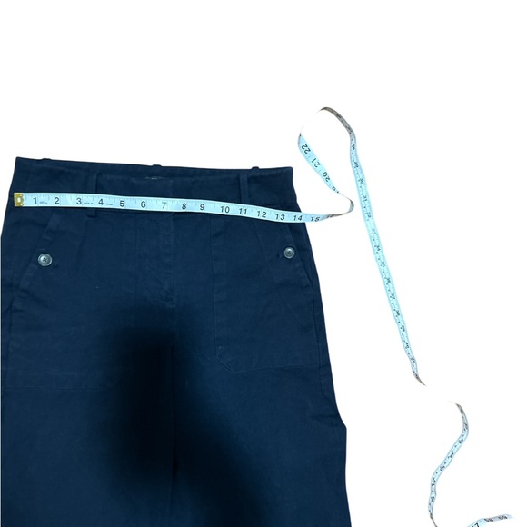 J.Crew Point Sur Navy Wide Leg Crop Pants Size 6P Petite High Rise - Picture 5 of 8